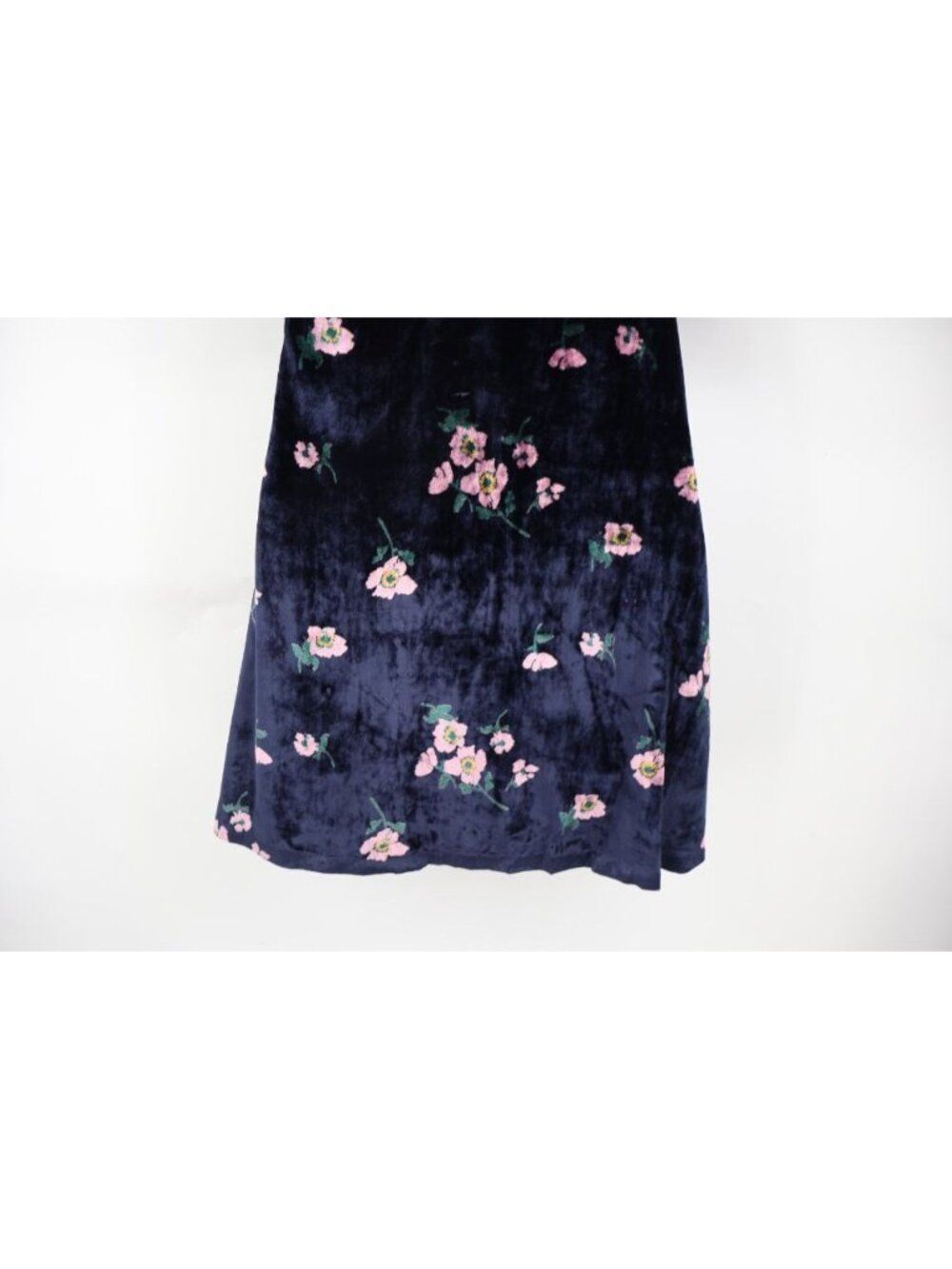 Free People Be My Baby Velvet Mini Dress Size 0 Navy Floral Print Flutter Sleeve - Picture 9 of 16